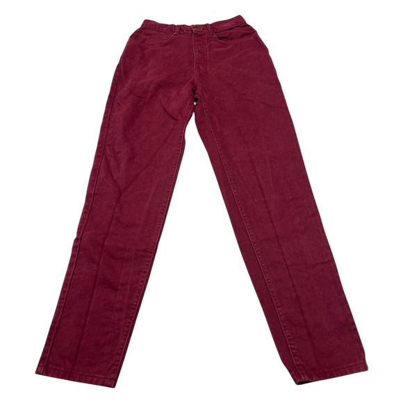 Lee Denim - Vtg Lee Straight Leg Jeans Women's Sz 9 Med Red Denim 25x30 100% Cotton USA